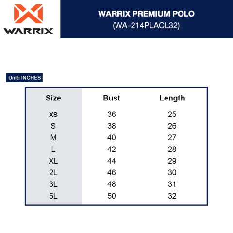 เสื้อกอล์ฟ Warrix Premium Polo ใส่ได้ทั้งหญิงและชาย WA-214PLACL32 Image3