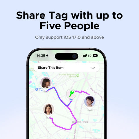 UGREEN Smart Tag GPS Tracker Bluetooth5.0 ซ้าย-Behind Remind เปลี่ยนแบตเตอรี่ Smart Finder สําหรับ iPhone/iPad/Mac Image4