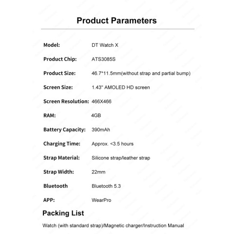 2025 ใหม่สําหรับ OPPO นาฬิกา X สมาร์ทนาฬิกา 4G หน่วยความจําเพลงวิดีโอบลูทูธโทรกันน้ํา Smartwatches สําหรับ Android IOS TWS หูฟัง Image7