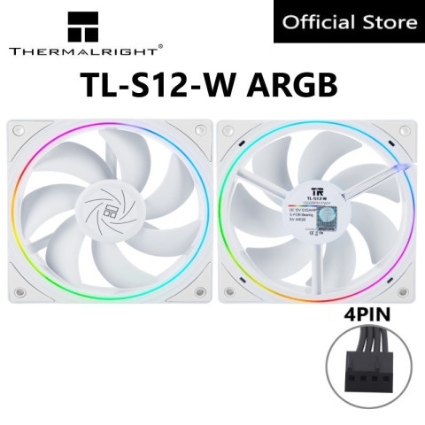 Thermalright TL-S12W ARGB Case Fan CPU Fan 120mm Cooler Fan PC PWM พัดลมคอมพิวเตอร์เงียบพร้อม 1500RPM ความเร็ว CPU พัดลมระบายความร้อนสีขาว Image8