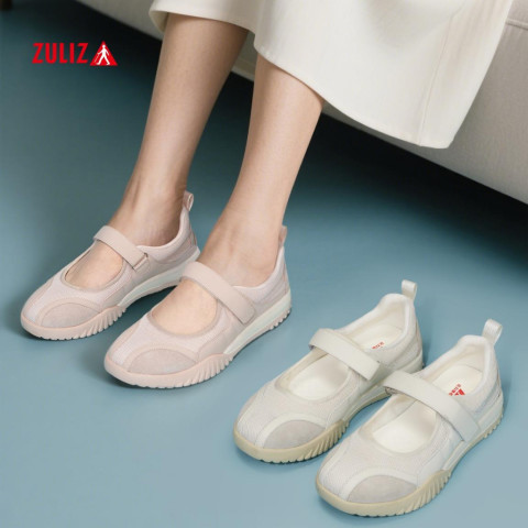 ZULIZ  หัวกลม แมรี่เจน 25227003D  ป้องกันการลื่น พื้นนุ่ม รองเท้าส้นแบนผู้ห สำหรับผู้หญิง สลิปออน Image1
