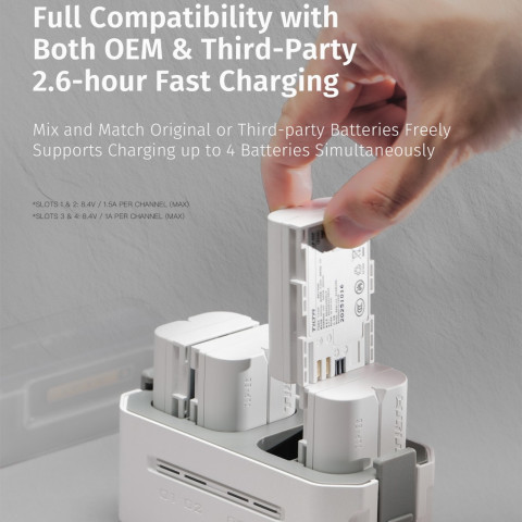 TILTA เครื่องชาร์จแบตเตอรี่กล้อง 4 ช่อง 2400mAh Sony NP-FZ100 เครื่องชาร์จแบตเตอรี่ NP-W235 / DMW-BLK22 / EN-EL15 / LP-E6 เครื่องชาร์จแบตเตอรี่กล้อง FX3 A6600 A6700 A7R4 A7C zve Image4