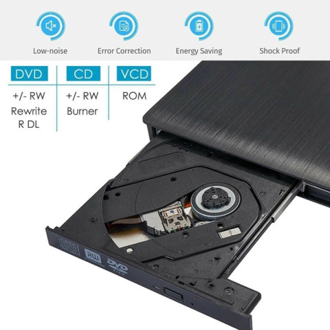 USB 3.0 DVD-RW External Slim Writer / Burner / rewriter / CD Rom Drive แบบพกพา อ่านเขียน Play & Play มีดำยังเดียว Image7