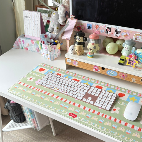 amuse stuff-mousepad flower แผ่นรองเม้าส์ลายดอกไม้ขนาด30*80เซน Image2