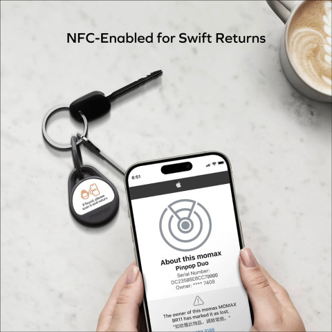 MOMAX อุปกรณ์ติดตาม Pinpop Duo Find My Locator Image3