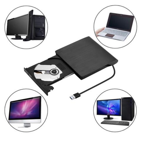 USB 3.0 DVD-RW External Slim Writer / Burner / rewriter / CD Rom Drive แบบพกพา อ่านเขียน Play & Play มีดำยังเดียว Image6