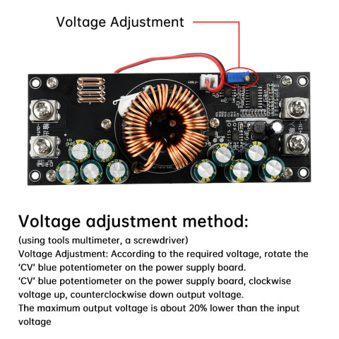 Step-Down Module 1500W DC15-90 ถึง DC2.5-72V Power Supply Module 50A สำหรับรถไฟฟ้า/พลังงานแสงอาทิตย์ Image7