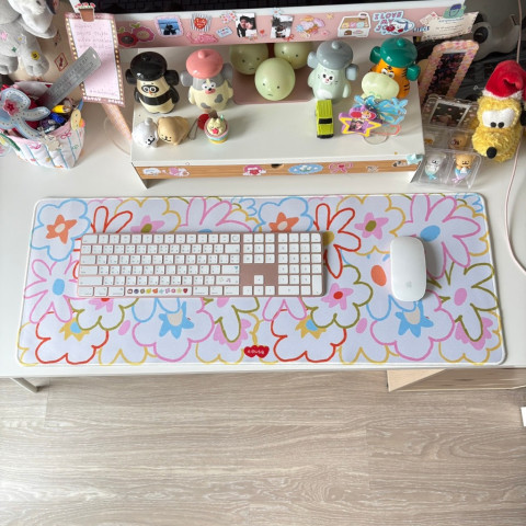 amuse stuff-mousepad flower แผ่นรองเม้าส์ลายดอกไม้ขนาด30*80เซน Image4