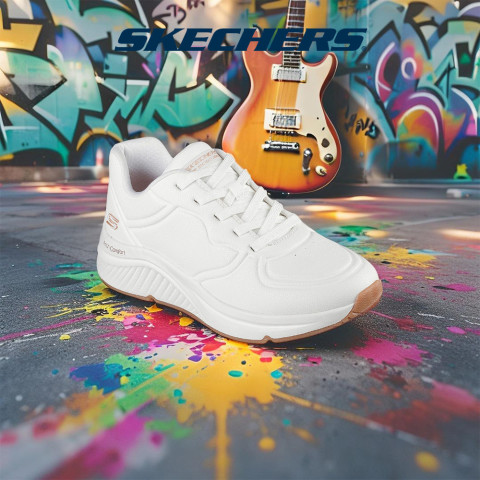 Skechers สเก็ตเชอร์ส รองเท้าผู้หญิง Women BOBS Sport Arch Comfort B Sweet A Bind Casual Shoes - 117560-WHT Image1