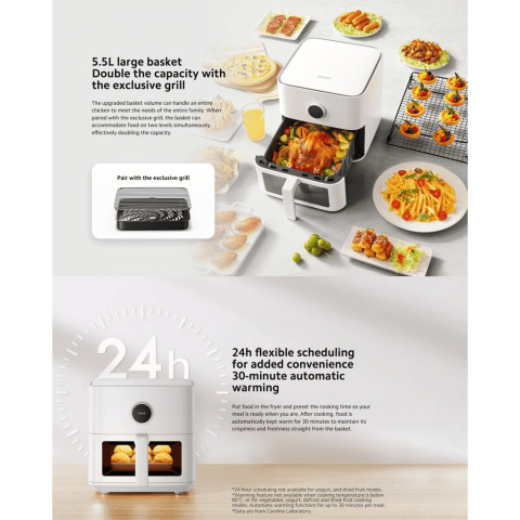 Xiaomi Smart Air Fryer 5.5L หม้อทอดไร้น้ำมัน I กำลังไฟ 1600 วัตต์ I หน้าต่างภาพ I รองรับการปรุงอาหารด้วยอุณหภูมิต่ำ Image6