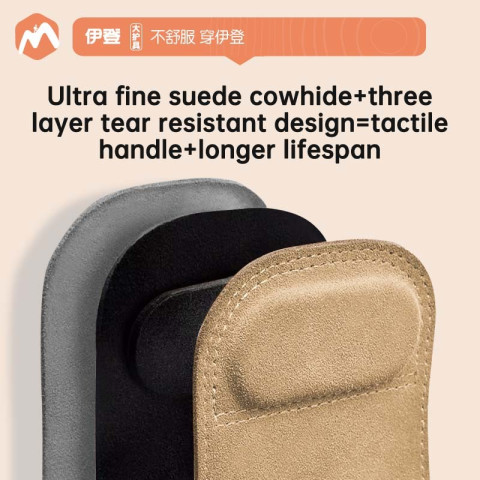 เอเดน ถุงมือยิมหนังวัวพร้อมสายรัดข้อมือกันลื่นหนังป้องกันฝ่ามือสําหรับยกน้ําหนักความแข็งแรง 1 คู่ Image4