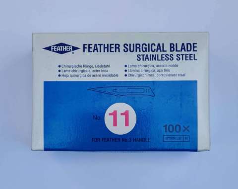 ใบมีดstainless steel  ยี่ห้อfeather  (surgical blade of japan)มี5เบอร์ให้เลือกสั่ง10/11/12/15/15C กล่องบรรจุ100ใบ #ใบมีดผ่าตัด#ใบมีด#blade Image5