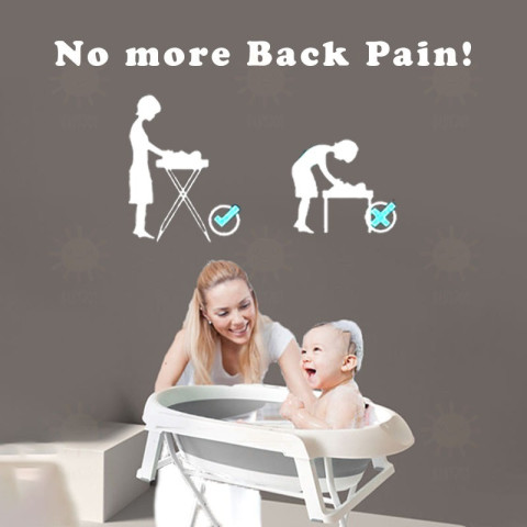 อ่างอาบน้ำเด็ก อ่างอาบน้ำ พับได้ โต๊ะอ่างอาบน้ำ มีขาตั้ง อ่างอาบน้ำสัตว์เลี้ยงพับได้ ชุดโต๊ะอาบน้ำเด็ก อ่างอาบน้ำกันลื่น Image3