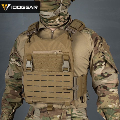 Idogear LSR เสื้อกั๊กยุทธวิธี หัวเข็มขัดปลดเร็ว ตัดเลเซอร์ พร้อมกระเป๋าด้านข้าง 556 762 Mag MOLLE YKK สําหรับผู้ชาย Image5