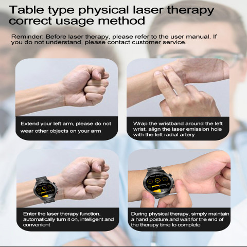 NineWind สมาร์ทวอท์ช E800ใหม่หัววัดคู่เลเซอร์ฟังก์ชั่นการรักษาสุขภาพ ECG Function กรดยูริคน้ำตาลในเลือดการวัดความดันโลหิตการตรวจสอบไขมันในเลือด AMOLED Screen นาฬิกากีฬาโทรผ่านบลูทูธ Image2