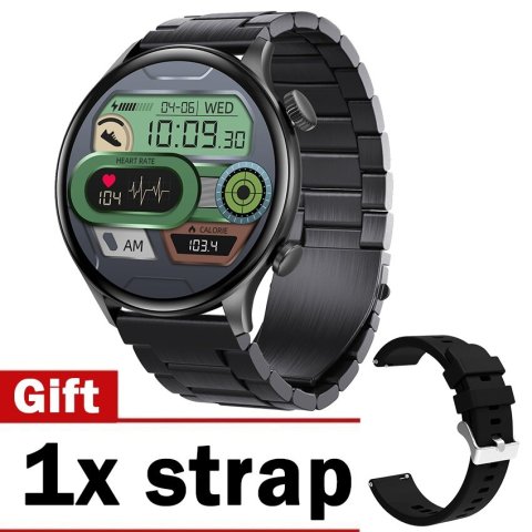 นาฬิกาวัดน้ำตาลในเลือดแบบไม่รุกล้ำสมาร์ทวอท์ชวัดความดันโลหิตวัดอัตราการเต้นของร่างกายวัดความดันโลหิตนาฬิกาอ็อกซิเจนสำหรับผู้ชายผู้หญิงกำไลข้อมือสายรัดข้อมือฟิตเนสกีฬากันน้ำได้โทรผ่านบลูทูธ Image1