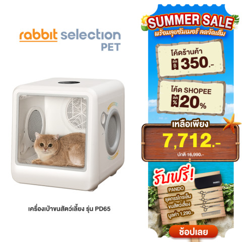 [ฟรีของแถม+โค้ดลด 350.-] Rabbit Selection Pet PANDO Pet Dryer Room PD65 เครื่องเป่าขนสำหรับสัตว์เลี้ยง รุ่น PD65