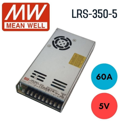 Power Supply Mean Well LRS-350-5 หม้อแปลงสวิทชิ่ง5V Image1