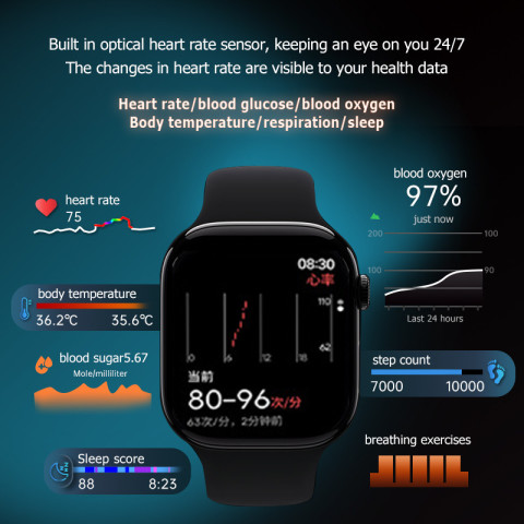 [ที่ได้รับอนุญาตอย่างเป็นทางการ] ดิสนีย์มิกกี้เพื่อสุขภาพนาฬิกาสมาร์ทน้ําตาลในเลือดที่แม่นยําเลือดออกซิเจนอัตราการเต้นหัวใจการตรวจสอบการนอนหลับ80+โหมดกีฬาโลหะร่างกายหน้าจอขนาดใหญ่ข้อมือจ่ายเงินAIผู้ Image7