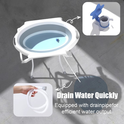 อ่างอาบน้ำเด็ก อ่างอาบน้ำ พับได้ โต๊ะอ่างอาบน้ำ มีขาตั้ง อ่างอาบน้ำสัตว์เลี้ยงพับได้ ชุดโต๊ะอาบน้ำเด็ก อ่างอาบน้ำกันลื่น Image2