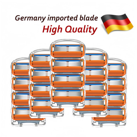 Gillette Fusion 5 Proglide Proshield 5 ชั้นความปลอดภัยการโกนหนวดแทนใบมีดโกนคู่มือมีดโกนตรงใบหน้าสำหรับผู้ชาย Image1