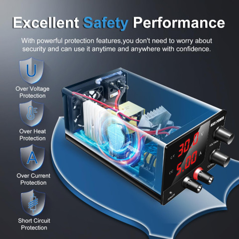 Nice-power พาวเวอร์ซัพพลาย DC 30V 5A SPS-E305 ปรับได้ 4 หลัก 0-150W AC100-240V Image2