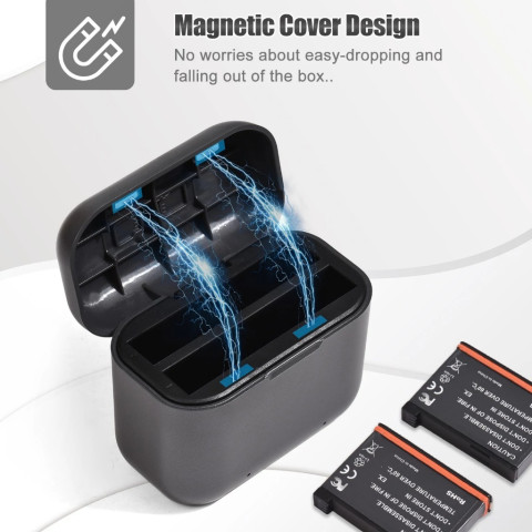 Puantes Insta360 X3 Insta360 X3 Storage Flip Double Slot Charger + แบตเตอรี่เหมาะสําหรับ Insta360 X3 Image4