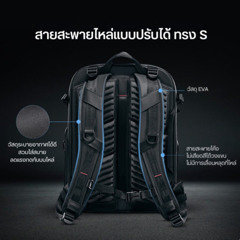 Ulanzi BP09 Camera Backpack กระเป๋ากล้อง DSLR เลนส์กล้อง ความจุ 22L กระเป๋าสะพาย กระเป๋าเป้ กันน้ำ Image4