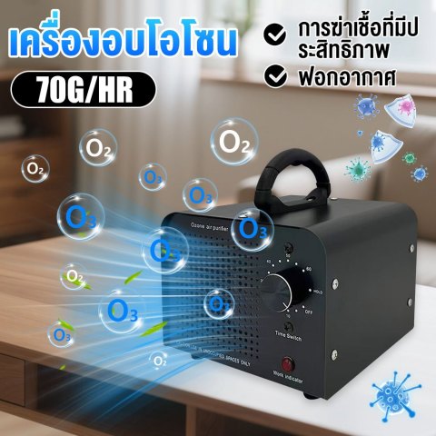 🏡เครื่องผลิตโอโซน 70g/h ฆ่าเชื้อโรค กำจัดกลิ่นอับ กลิ่นสัตว์เลี้ยง กลิ่นบุหรี่ ตั้งเวลาได้ 60 นาที ตัวเครื่องสแตนเลส Image1