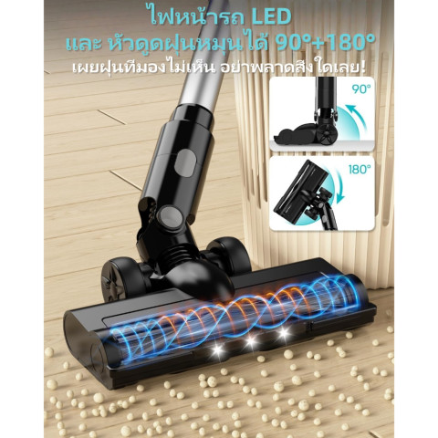 Qimedo เครื่องดูดฝุ่นไร้สาย⚡ใช้แบตฯ Makita21V(แถมแบตเตอรี่) | มอเตอร์ไร้ถ่าน 60kPa 3ระดับ | 6IN1 | ระบบกรอง HEPA🔥 Image7