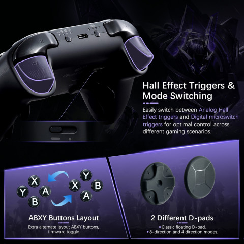 GuliKit TT Max Controller NS69 พร้อมความตึงแบบปรับได้ TMR จอยสติ๊กความเข้ากันได้สวิตช์ 1/2/PC-Windows/iOS/Android/SteamoOS Image3