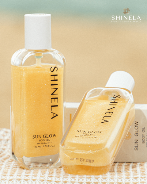 Shinela Sun Glow Body Oil spf 50 pa++++ กันแดดรูปแบบออยล์ กันน้ำ กันเหงื่ิอ Image5