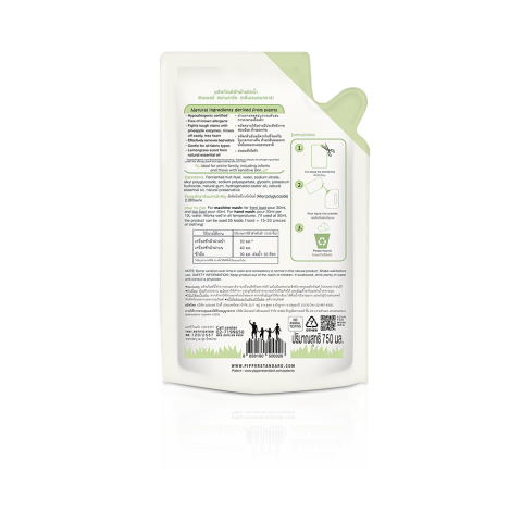 พิพเพอร์สแตนดาร์ด น้ำยาซักผ้าสูตรธรรมชาติ กลิ่นเลมอนกราส แบบถุง 750มล. ยกลัง 12 ถุง : LDLG750(90120201) = 12 Image3