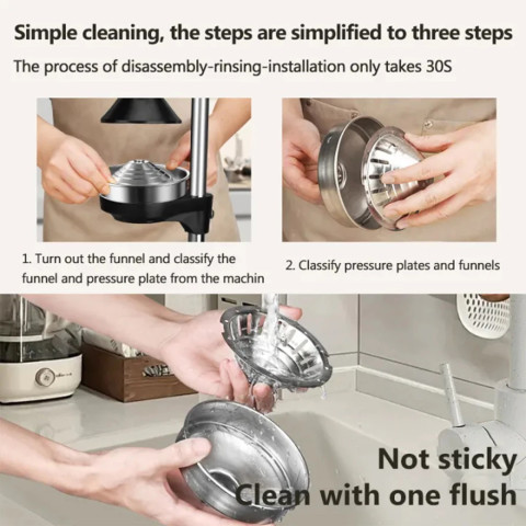 เครื่องคั้นน้ําผลไม้ด้วยตนเองเชิงพาณิชย์ Lemon Orange squeezer ผลไม้กด Citrus Juicer HeavyDuty Vortex คุณภาพสูง Image6