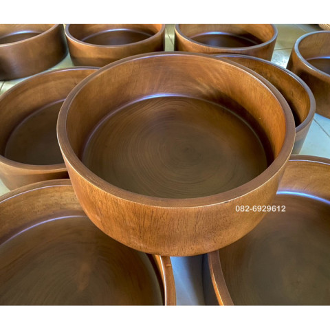 ถังไม้ อ่างสปาเท้า/สปามือ ผลิตจากไม้มะม่วง สีน้ำตาลไม้สัก ขนาด10“ 12“ 14” 16“ Image1
