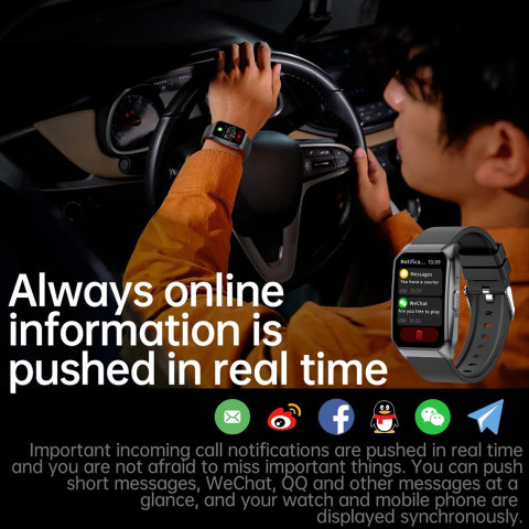นาฬิกาวัดระดับน้ำตาลในเลือดแบบไม่รุกล้ำสมาร์ทวอท์ชวัดความดันโลหิตนาฬิกาอัจฉริยะแบบไม่รุกล้ำสำหรับผู้ชายผู้หญิงสร้อยข้อมือโทรผ่านบลูทูธนาฬิกาข้อมือสายรัดข้อมือฟิตเนสกีฬากันน้ำสำหรับแอนดรอยด์และ IOS Image2