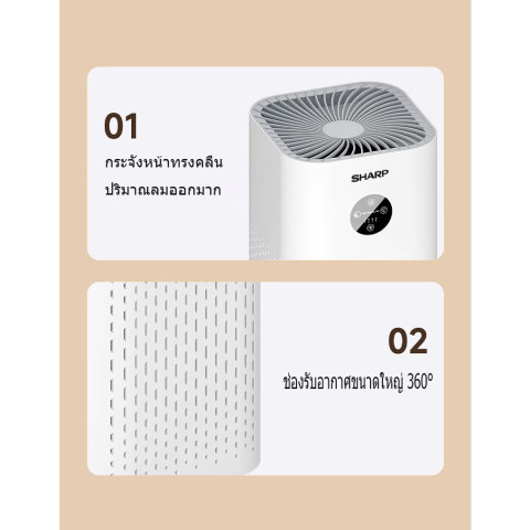 เครื่องฟอกอากาศ Air Purifier หน้าจอสัมผัส ฟอกอากาศ PM2.5 สำหรับห้องขนาด 60-160 ตร.ม. กำจัดกลิ่น ดับกลิ่น ควัน กลิ่น น้ำม Image5