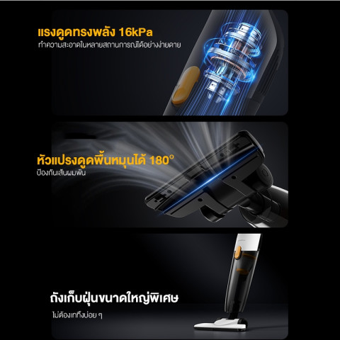 Deerma DX170C Vacuum Cleaner เครื่องดูดฝุ่นบ้าน แรงดูด 17KPa เครื่องดูดฝุ่นแบบพกพามาพร้อมถ้วยฝุ่นใหญ่ 1.2L Image2