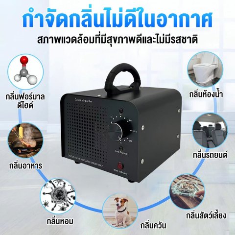 🏡เครื่องผลิตโอโซน 70g/h ฆ่าเชื้อโรค กำจัดกลิ่นอับ กลิ่นสัตว์เลี้ยง กลิ่นบุหรี่ ตั้งเวลาได้ 60 นาที ตัวเครื่องสแตนเลส Image3