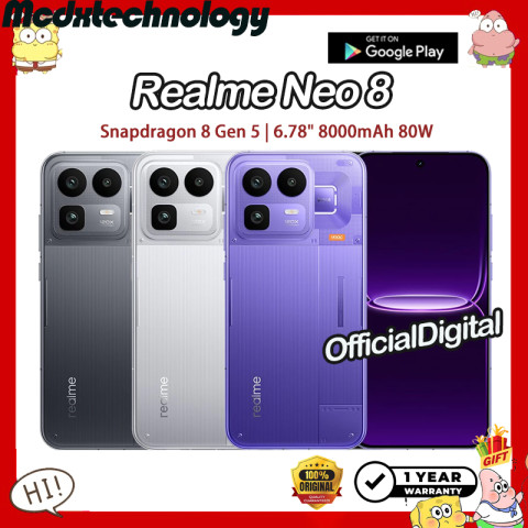 Realme Neo 8 Snapdragon 8 Gen 5 6.78" 8000mAh 80W Realme Neo 7 Turbo Dimensity 9400e Realme Neo8 | รับประกัน 12 เดือน Image1