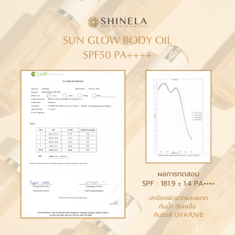 Shinela Sun Glow Body Oil spf 50 pa++++ กันแดดรูปแบบออยล์ กันน้ำ กันเหงื่ิอ Image4
