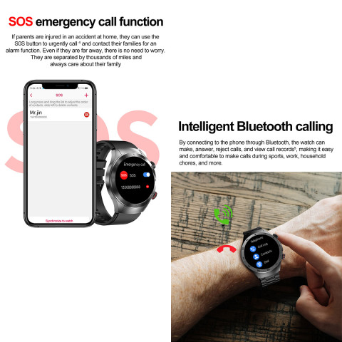 NineWind สมาร์ทวอท์ช E800ใหม่หัววัดคู่เลเซอร์ฟังก์ชั่นการรักษาสุขภาพ ECG Function กรดยูริคน้ำตาลในเลือดการวัดความดันโลหิตการตรวจสอบไขมันในเลือด AMOLED Screen นาฬิกากีฬาโทรผ่านบลูทูธ Image4