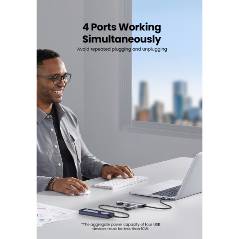 UGREEN รุ่น 15395 อะแดปเตอร์ฮับ 4in1 HUB USB-A 3.0 x2 / USB-C 3.0 x2 รองรับ Macbook Image3