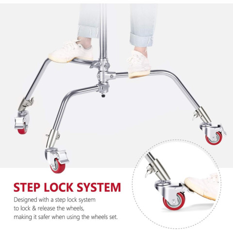 Neewer 3-Pack ล้อหมุนขนาด 75 มม. (ฐานยางโลหะ + ฐาน) – เฉพาะสําหรับ Neewer Photography C Stand (สตูดิโอวิดีโอ) Image3