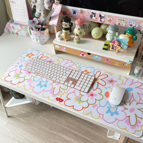 amuse stuff-mousepad flower แผ่นรองเม้าส์ลายดอกไม้ขนาด30*80เซน Image6