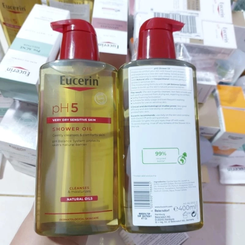 【วันที่สดที่สุด EXP2028】EUCERIN PH5 SHOWER OIL ผลิตภัณฑ์อาบน้ำผสมน้ำมัน สำหรับผิวแห้งมาก 400ml Image1