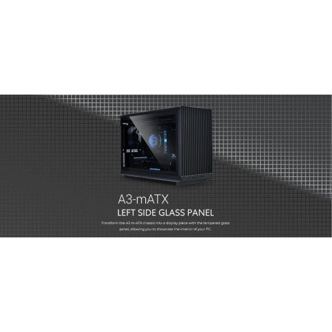 Lian Li DAN Cases A3-mATX แผงกระจกนิรภัยด้านซ้ายและแผงไม้ - สีดําและสีขาว Image4