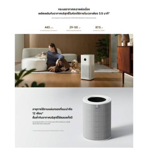 🆕Mijia Smart Air Purifier 6 เครื่องฟอกอากาศอัจฉริยะ  | 443 ลบ.ม./ชม. | อัตราการกำจัดไวรัส H1N1 ถึง99.99% Image7