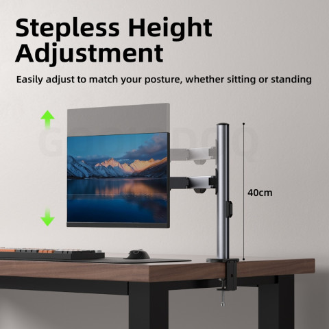 GOOJODOQ Aluminum Alloy Single and Double Arm Display Bracket Flexible Multi Angle Adjustment Dual Installation Method Image4