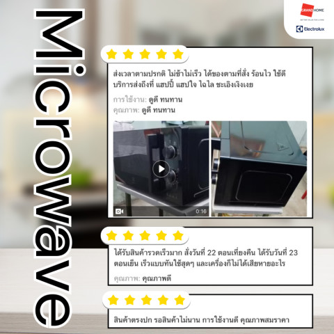 💥พร้อมส่ง💥 ELECTROLUX ไมโครเวฟ EMM23K22B 23L / EMM25D22BM 25L / EMM30D22BM 30L 800W | ประกัน 2 ปี Image2